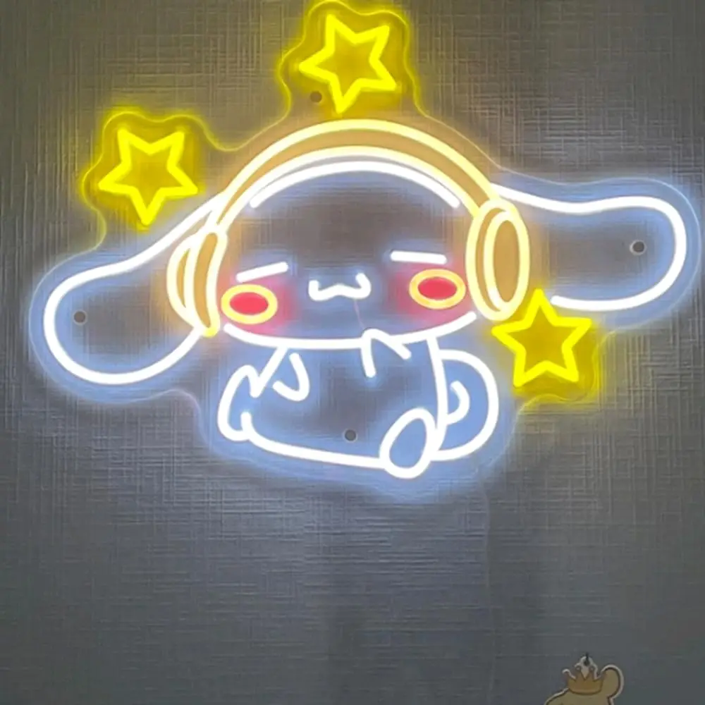 Gaming Accessories Decor - Cinnamoroll Headphones Neon Sign LED Dimmable