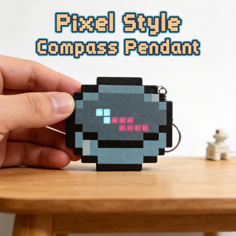 Gaming Accessories 10 Year Old - Rechargeable Portable Pixel Style Compass Keychain,