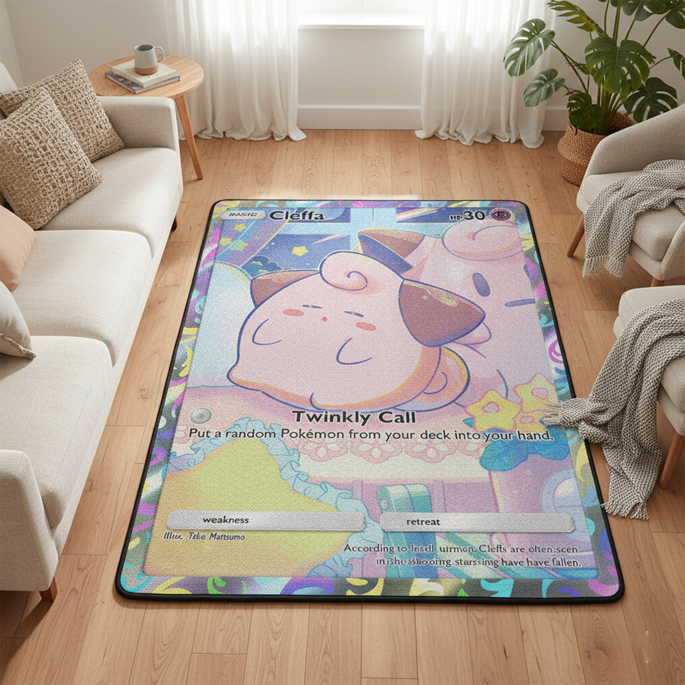 Pokemon Cleffa Anime Rug Kawai - Gaming Accessories Decor 评论和价格