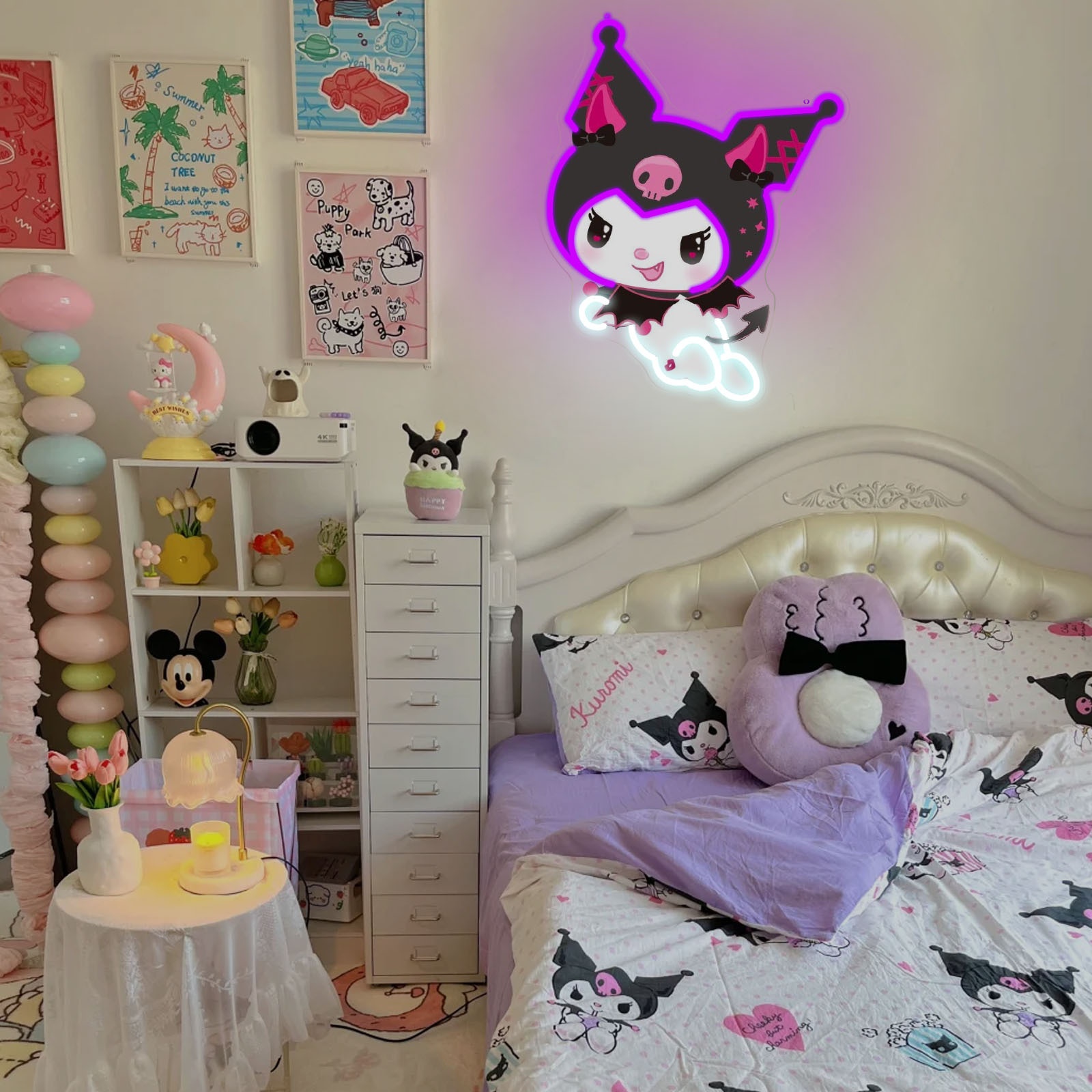 Kuromi LED Neon Sign Purple Gl - Gaming Accessories Decor 评论和价格