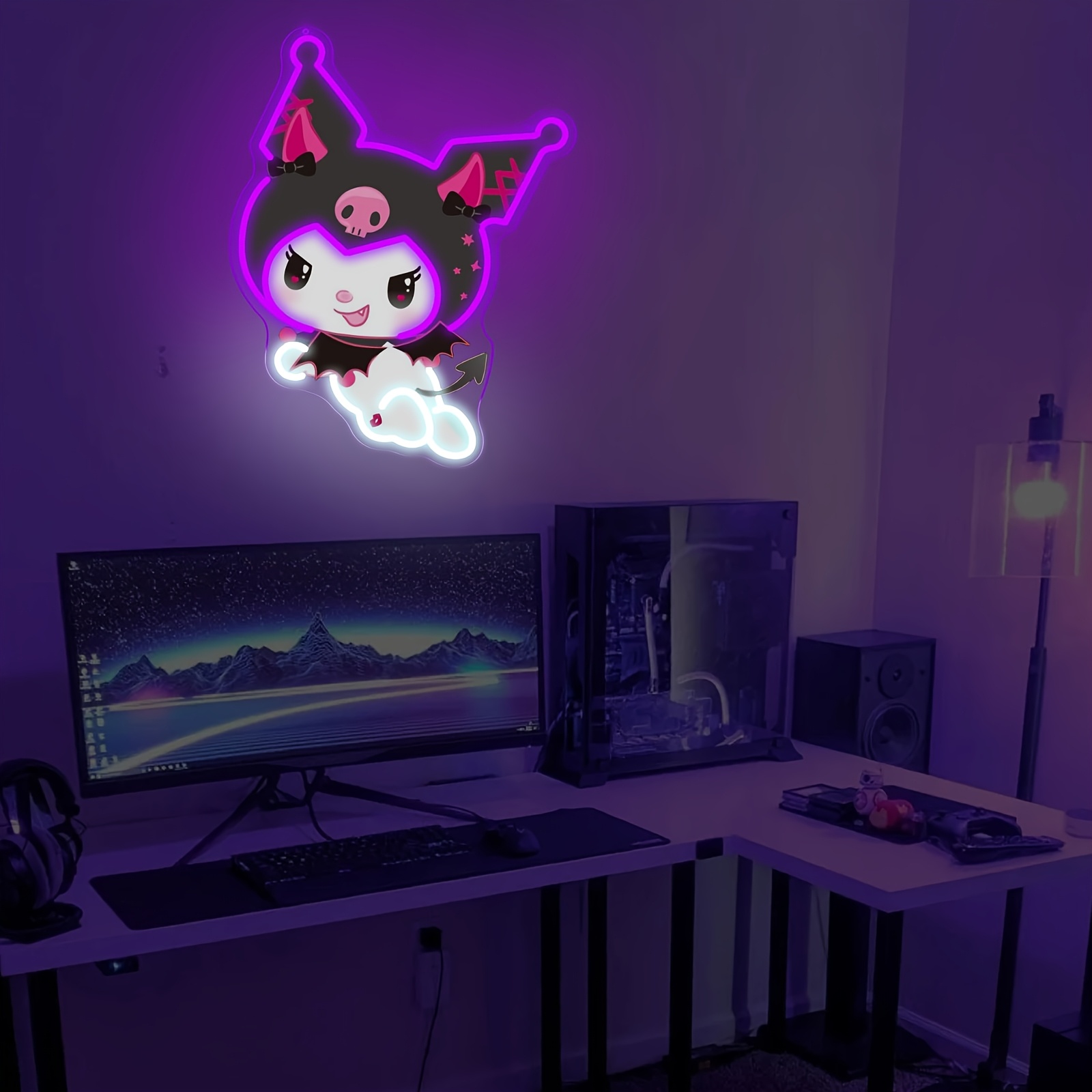 Kuromi LED Neon Sign Purple Gl - Gaming Accessories Decor 评论和价格