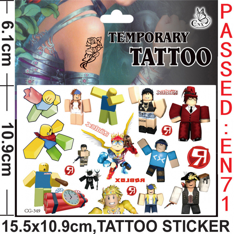 Roblox Game Tattoo Stickers Ro - Gaming Accessories Roblox 评论和价格