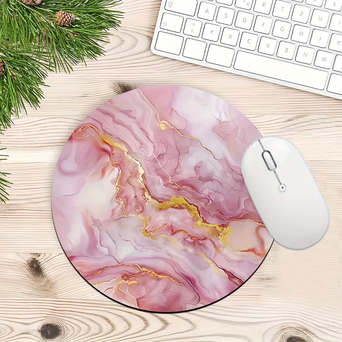 Pink Marble Mouse Pad PC Lapto - Gaming Accessories Pc Setup 评论和价格