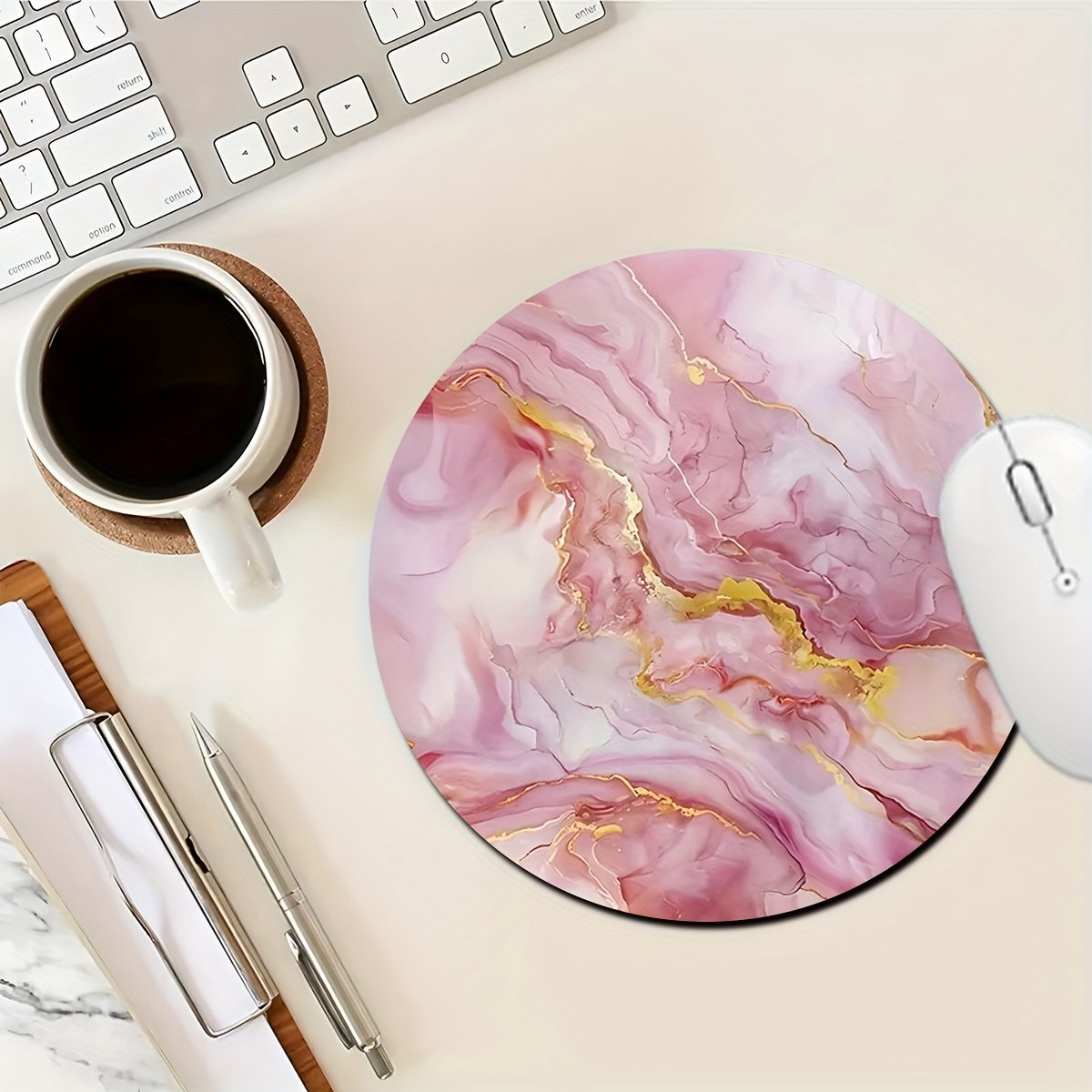 Pink Marble Mouse Pad PC Lapto - Gaming Accessories Pc Setup 评论和价格