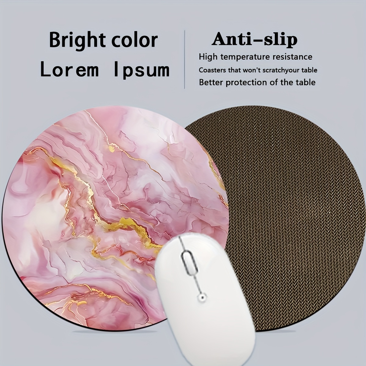 Pink Marble Mouse Pad PC Lapto - Gaming Accessories Pc Setup 评论和价格