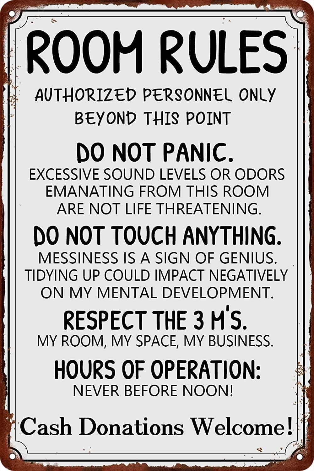 Funny Room Rules Metal Tin Sig - Gaming Accessories Decor 评论和价格