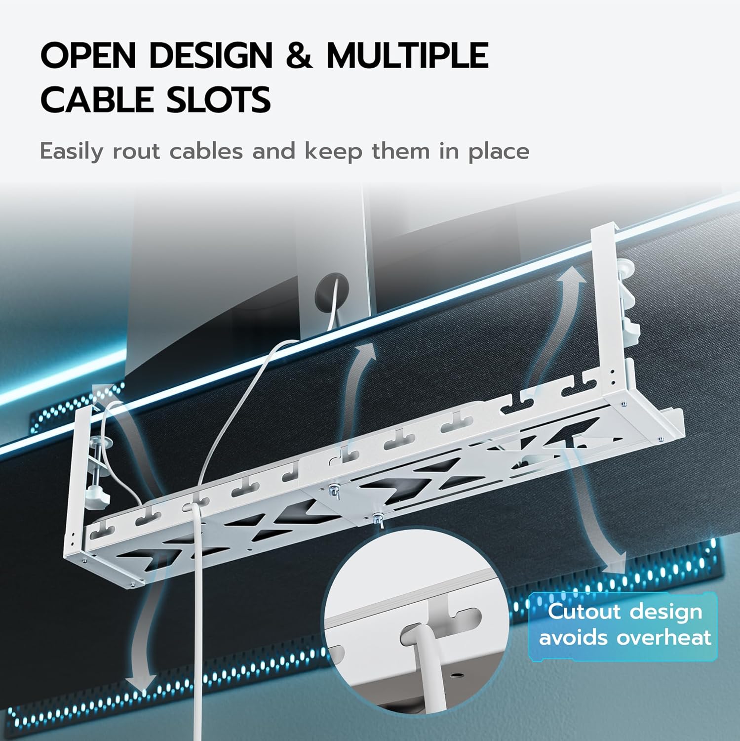 Extendable Under Desk Cable Ma - Gaming Accessories White 评论和价格