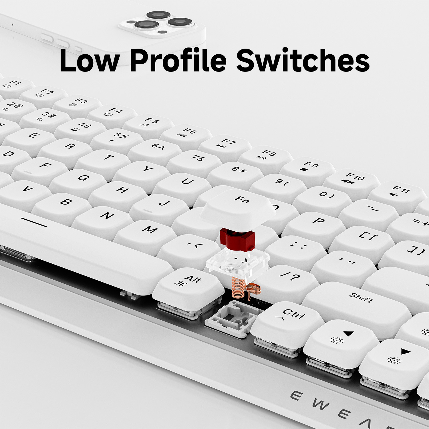 EWEADN 84 Keys Tri-Mode Low Pr - Gaming Accessories Keyboards 评论和价格