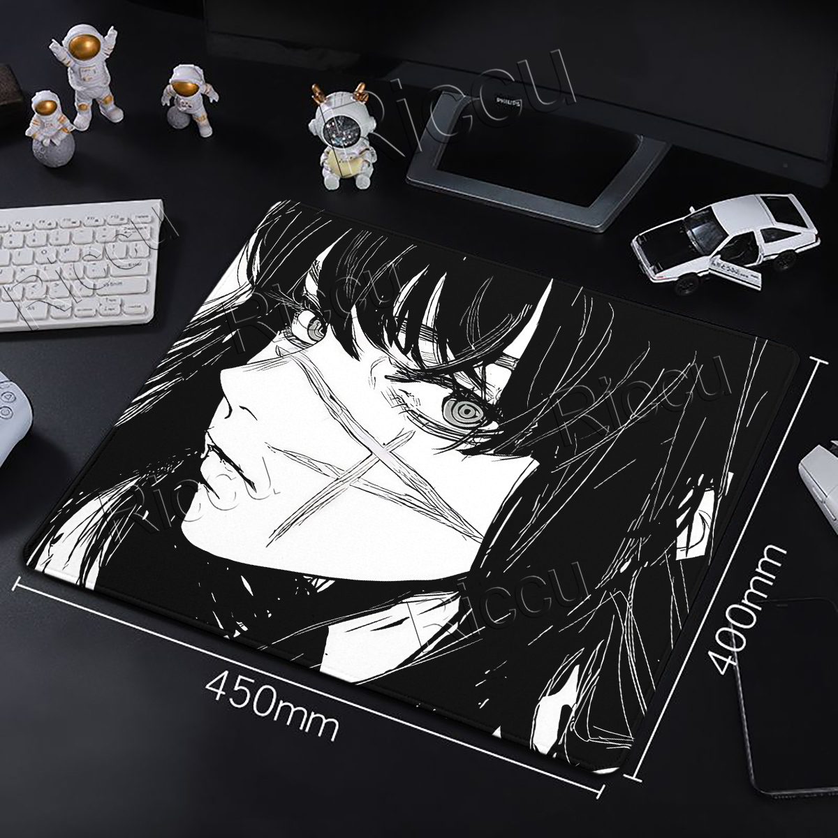 Anime Girls Mouse Pad Black Wh - Gaming Accessories White 评论和价格