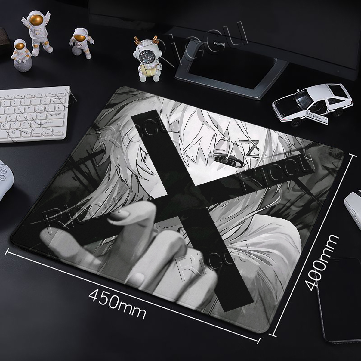 Anime Girls Mouse Pad Black Wh - Gaming Accessories White 评论和价格