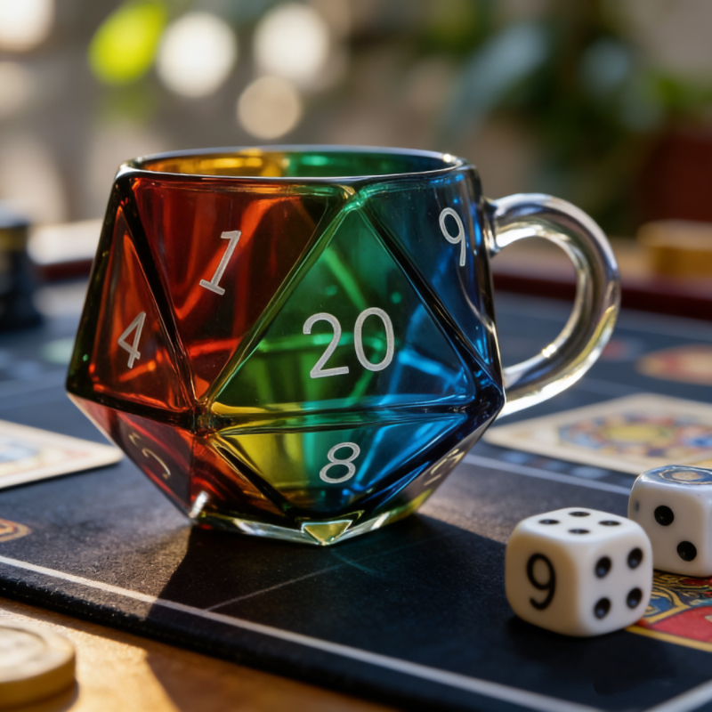 20-Sided Dice Shaped Glass Cof - Gaming Accessories Gift Ideas 评论和价格