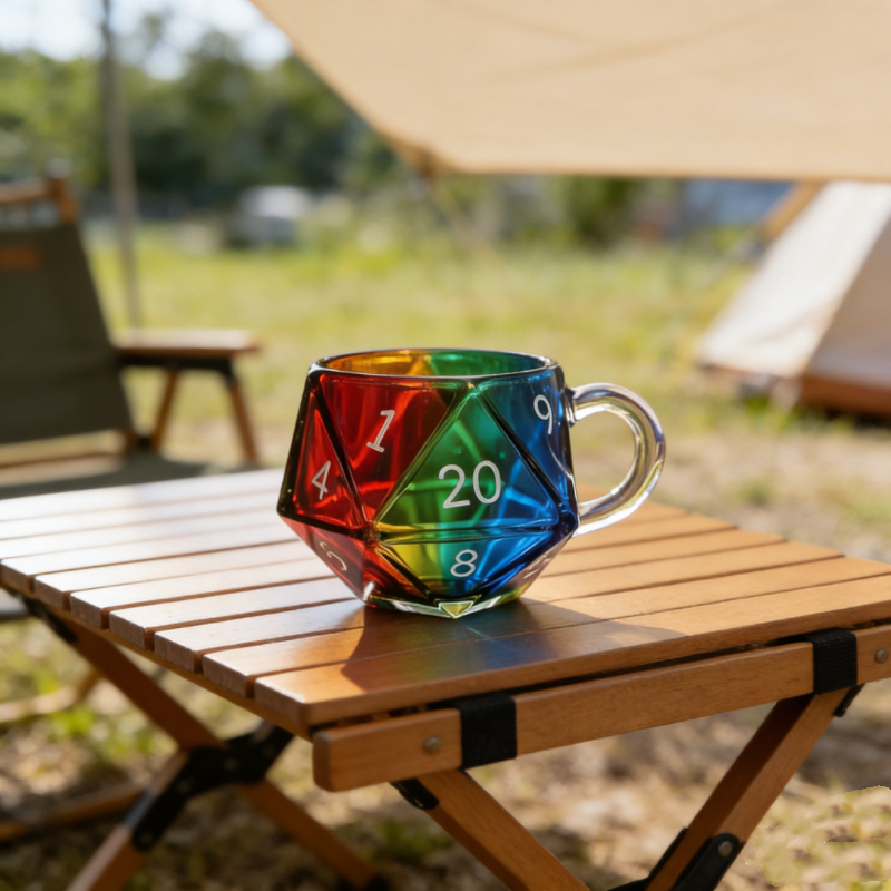 20-Sided Dice Shaped Glass Cof - Gaming Accessories Gift Ideas 评论和价格